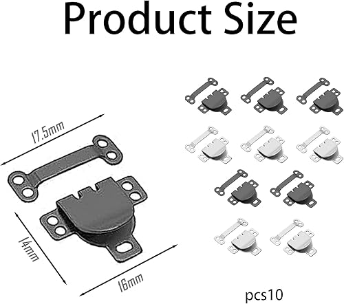 10ensembles Noir Argenté Crochets Invisibles pour Pantalons,Attache Couture Universelle,pour Réparer et Fixer Pantalons, Jupes et Salopettes, Accessoire de Couture Indispensable - Nail Gallerys