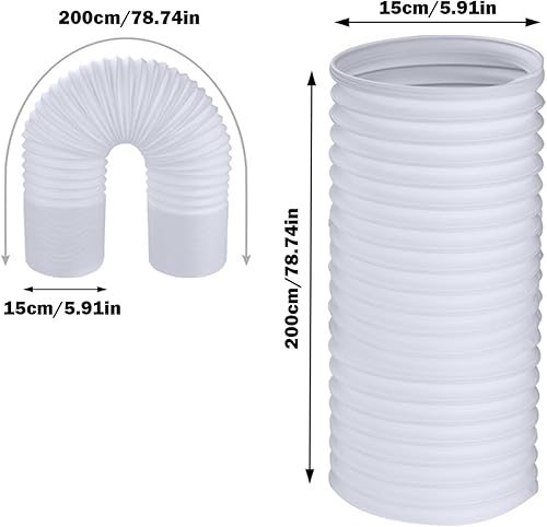 Télescopique Tuyau D'Échappement De Climatiseur Portable, 150mm*3 meters Tuyau Climatiseur Mobile, Résistance À La Chaleur, Filetage Dans Le Sens Inverse Des Aiguilles D'une Montre - Nail Gallerys