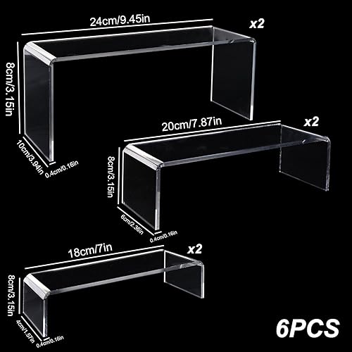 Nizirioo Lot de 6 présentoirs transparents en acrylique transparent pour objets de collection, figurines pops, cupcake, bijoux, vente au détail (3 tailles) - Nail Gallerys