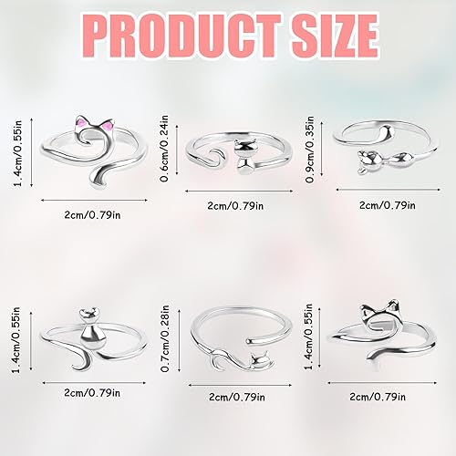 6 Pièces Boucle de Tricot, Réglable Bague de Crochet Chat Anneau de Tension au Crochet Accessoires de Crochet pour un Tricot Plus Rapide Femmes Cadeau Débutant (6 Styles) - Nail Gallerys