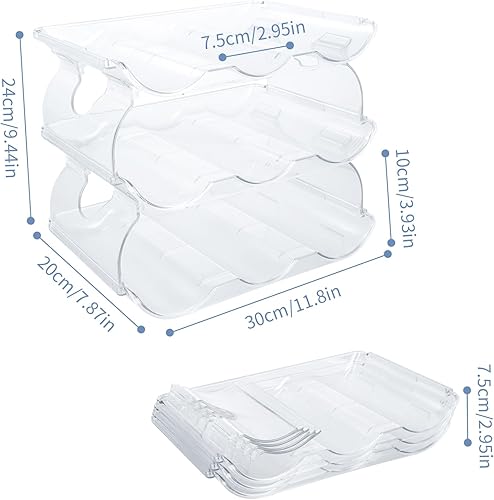 Granvoo 3 étages Porte Bouteille Empilable, Casier à Bouteilles Plastique, Porte Bouteilles Vin, Organisateur Bouteilles d'eau, Étagère à Vin pour Cuisine Réfrigérateur Placards, Jusqu'à 9 Bouteilles - Nail Gallerys