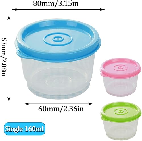 Récipient à Vinaigrette 6 Pièces 160 ml Récipient Sauce Salade Tasses à Sauce Réutilisable Boîtes de Conservation avec Couvercle - Nail Gallerys