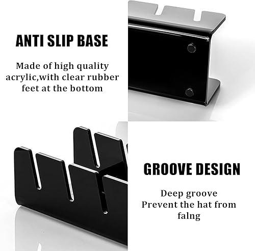 VBNZBK 2 Pcs Organisateur de Support pour Casquette de Baseball Présentoir Casquette Organisateur de Casquette en Acrylique Organisateur de Chapeaux pour Chambre à Coucher Placard Commode(Transparent) - Nail Gallerys