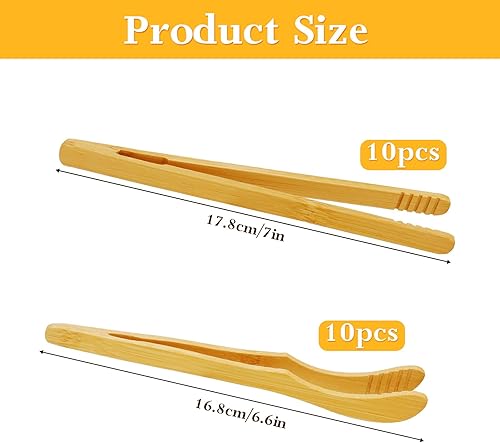 MAOMUN 20 Pince Grille Pain En Bois Pince a Cornichon En Bambou avec Design Anti-Dérapant, Réutilisable Pince Bois Grille Pince Pour Grille Pain, Pince Cuisine pour Toast thé Frit Bbq - Nail Gallerys