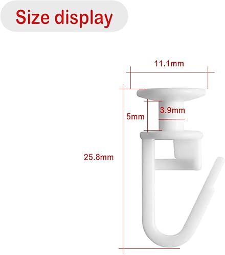 NIYATA 100Pcs Glisseur pour Rail Rideau, Crochet Roulette, Accessoires de Roue de Poulie, pour Type Rail (Blanc) - Nail Gallerys