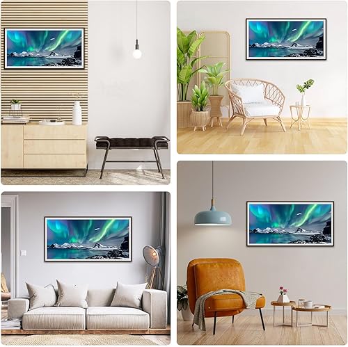 DAERLE Aurore boréale Peinture Diamant 5D, Paysage Diamond Painting Broderie Diamant Kit Complet, Kit de Peinture Diamantée DIY Pour Enfants Adulte, grande taille 70x40cm Décoration Murale - Nail Gallerys