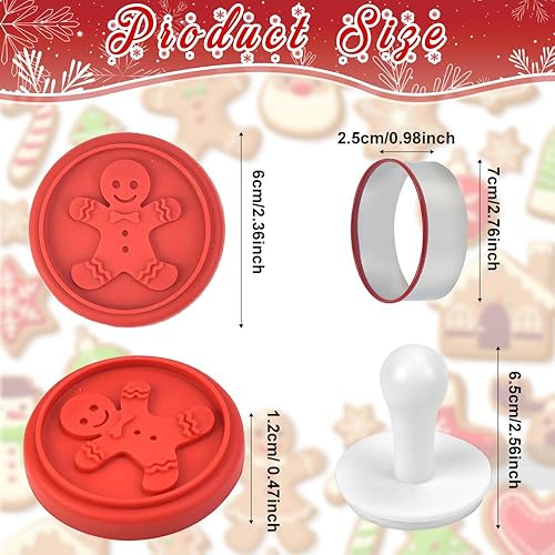 SCHYIDA Ensemble de Tampons à Biscuits de Noël 6 Emporte-pièces de Noël en Silicone et 1 Moule à Biscuits avec 1 Poignée Biscuits de Cuisson en Silicone Mignons pour Pâtisserie Décorations de Noël - Nail Gallerys