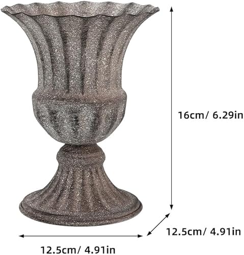 Cabilock Vase de cimetière en Fer Vintage, Rectangulaire, Marron, 16x12.5x12.5 cm, avec Trou de Drainage, Dessus de Table, pour Fleurs et Urnes de Cimetière, Ménage - Nail Gallerys