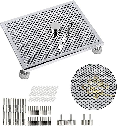 LOVIVER Gabarit de pliage de fil, fournitures d'emballage de fil, 30 chevilles métalliques, outil de formage, planche à cintrer en métal, ensemble d'outils de - Nail Gallerys
