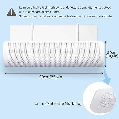 qianduoduo Déflecteur de climatisation, réglable pour climatisation, bouclier, froid/chaud, déflecteur pour climatiseur universel pour maison/bureau, personnes âgées, bébés, femmes enceintes - Nail Gallerys