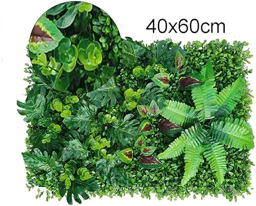 Lot de 2 panneaux de gazon artificiel - Décoration murale en plastique - Pour intérieur et extérieur - Pour intérieur et extérieur - Pour jardin, hôtel, salon, café - 40 x 60 cm - Nail Gallerys