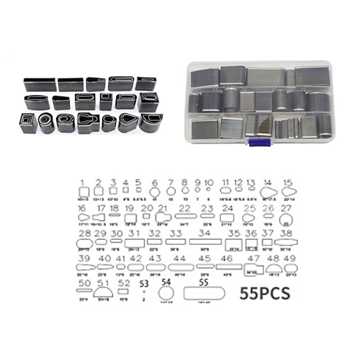 NIYATA 55 Emporte Piece Cuir, Emporte Piece Carré,Outils de Coupe Cuir Rectangulaire,Ovale,Poinçon en HSS,pour Perforation des Etuis des Ceintures et des Articles - Nail Gallerys