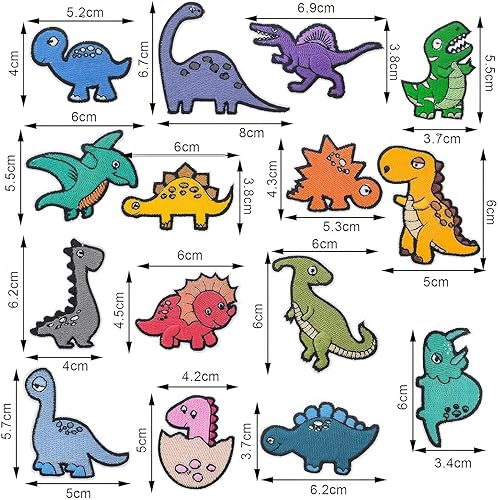 ZWWOGE Ecusson a Coudre Enfant,15 Pièces Patch Vetement,Sticker Vetement Thermocollant,Motifs de dinosaures Autocollant Thermocollant Vetement,Piece Thermocollante,pour Vestes Jeans Sacs - Nail Gallerys