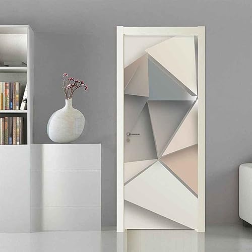 CBWRAW 3D Stickers De Porte 77x200cm Imperméable Amovible Vinyle Autocollants Géométrie Minimaliste Art Poster Muraux Papier Peint pour Chambre Cuisine Adulte Enfant Salle De Bain Décoration - Nail Gallerys