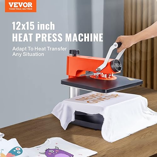 VEVOR Machine de Sublimation Textile, Métal, Noir et Orange, 30,5x38 cm - Nail Gallerys