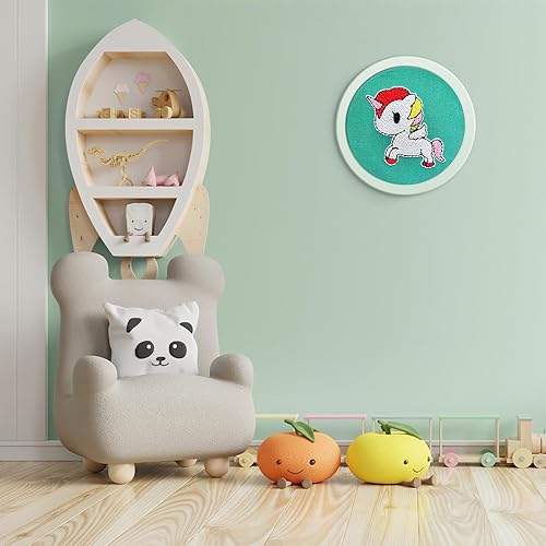 JSRQT Kit de Démarrage Punch Needle, Licorne Broderie D'Aiguille de Poinçon Kit,Kit De Crochet Broderie pour Adultes Débutants, Kits de Démarrage D'aiguilles à Broder - Nail Gallerys