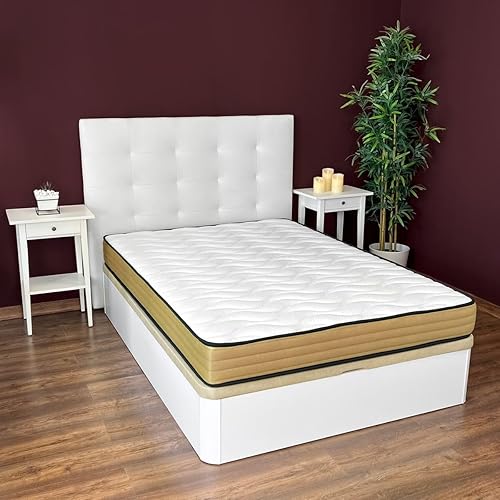 amuéblate online Gold Matelas viscoélastique réversible 135 x 190 cm, idéal pour Lits gigognes ou Lits superposés, fermeté et Confort optimaux, Anti-acariens, antibactérien et hypoallergénique - Nail Gallerys