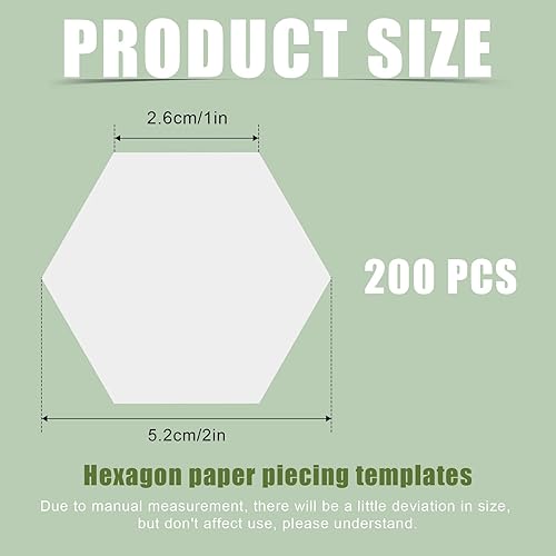 200pcs Paper Piecing pour Patchwork, 2,54cm Gabarits en Papier Hexagonaux Formes Hexagone Papier pour le Quilting Fournitures pour l'Épissage le Patchwork - Nail Gallerys