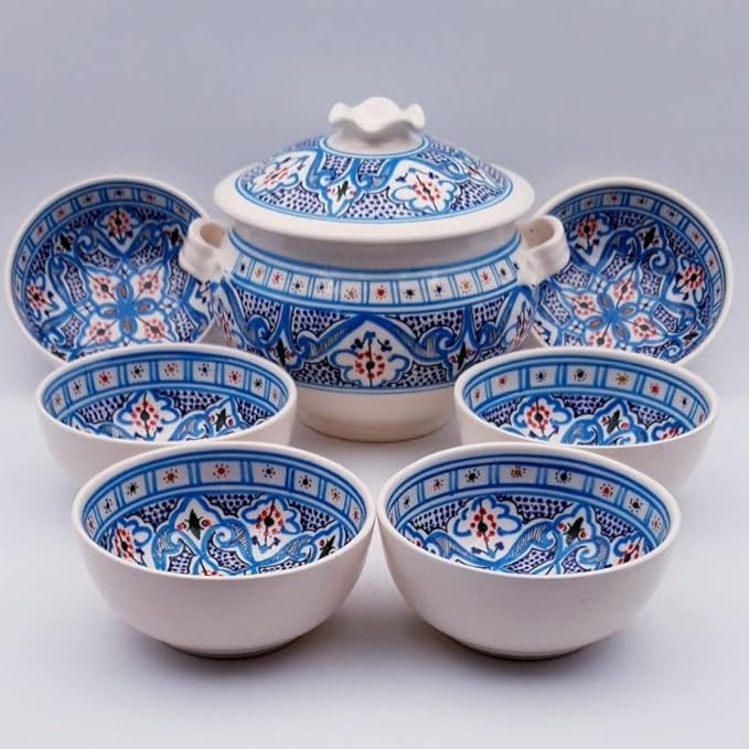 Service à soupe Marocain Turquoise - 8 pers - Nail Gallerys