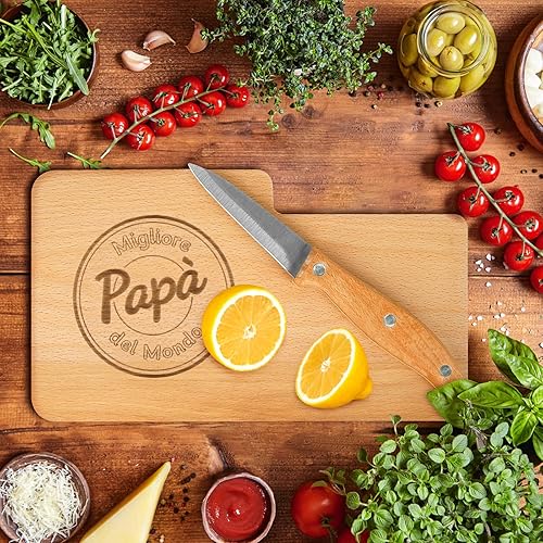 Planche à découper en bois avec couteau pour la fête des pères - Nail Gallerys