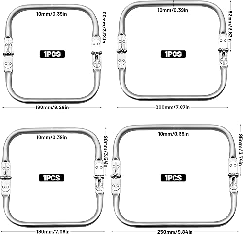 PWGHWG 4 Pièces Cadre Tubulaire Interne en Aluminium Cadre de Sac a Main de Forme Carrée Cadre Fermoir de Sac pour Sac à Main Portefeuille DIY (16 cm, 18 cm, 20 cm, 25 cm) - Nail Gallerys