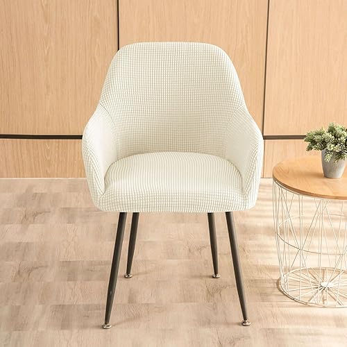 Housse De Dossier avec Accoudoirs Courbés Extensible, Doux Housse De Chaise Salle à Manger Amovible Housse De Chaise De Bureau Lavable Protecteur De Chaise pour Salle à Manger-Brun-4 pièces - Nail Gallerys