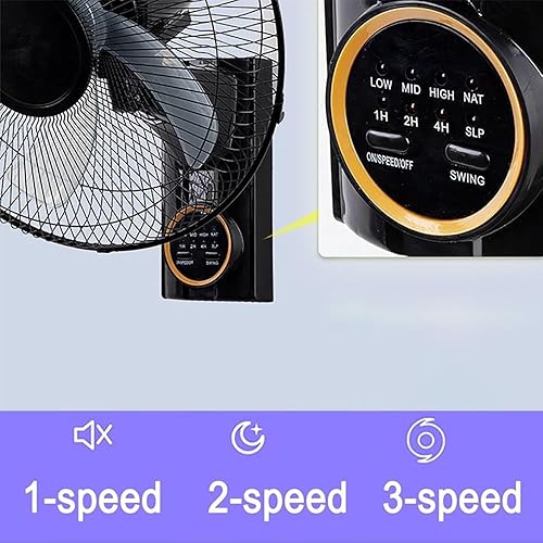 MYYMKJYXGS Ventilateur mural solaire 40 cm, silencieux et oscillant, avec télécommande, 3 vitesses, minuterie, 5 pales, inclinaison réglable, for maison, chambre, bureau, salon, garage - Nail Gallerys