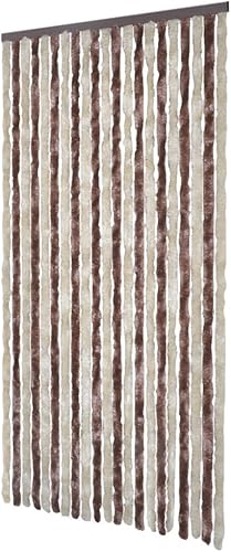 Festnight Rideau de Porte en Tissu Chenille Brun et Beige 100 x 220cm - Nail Gallerys