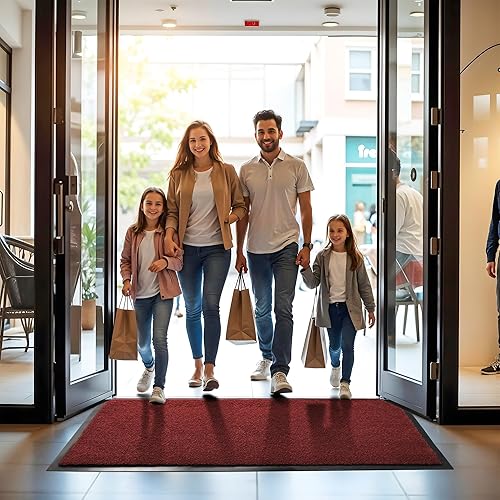 Lexell Paillasson antidérapant et résistant en caoutchouc lavable pour intérieur et extérieur - Tapis de sol parfait pour attraper la poussière (vagues noires, 60 x 120 cm) - Nail Gallerys