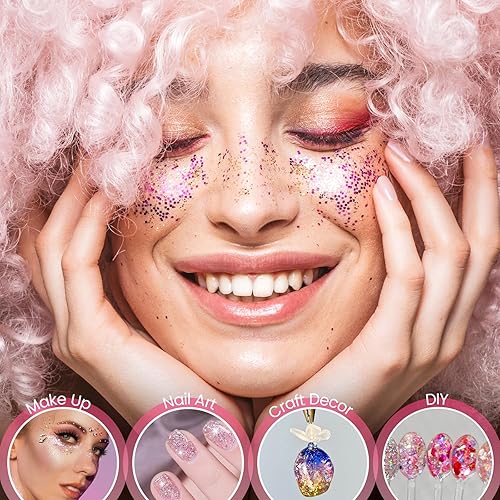 UCAMP Paillettes 48 Couleur Poudre,Poudre Brillante,Paillettes Fines pour Art & Craft,Glitter Fines pour Ongles Nail Art,Corps,Maquillage,Les Loisirs Créatifs,Poudre Pailletée - Nail Gallerys