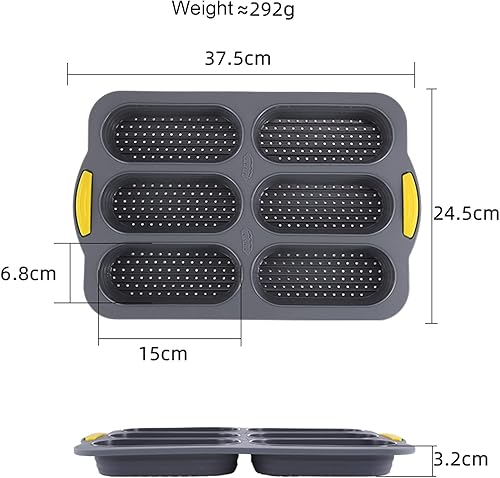 atrccs Poêle à avoine en silicone, avec 6 cavités, anti-adhésif et résistant à la chaleur, moule à pain pour pain fait maison, moule en silicone pour petits pains hot dog - Nail Gallerys