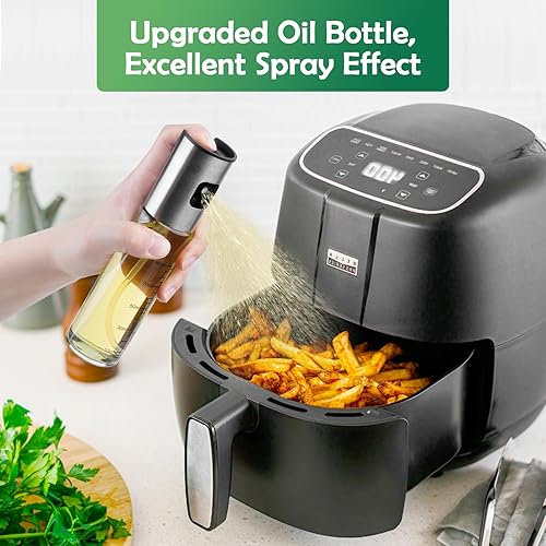 Byitin Spray d'huile mis à jour 2 Pièces, Spray Huile Cuisine, Vaporisateur Huile d’Olive en Verre, Pulverisateur Bouche Large Pour Salade, BBQ, Cooking, Air Fryer, Cuisson - Nail Gallerys