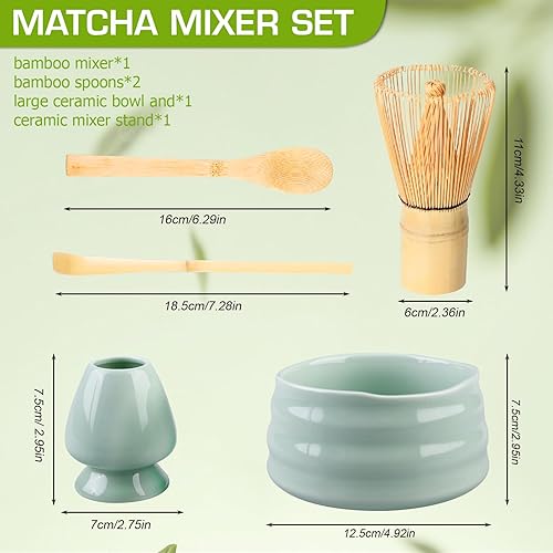 SPORWAY Ensemble de thé matcha manuel avec fouet à matcha, avec 2 cuillères à matcha, support fouet pour matcha, récipient à poudre pour matcha, kit de cérémonie du thé pour la cérémonie du matcha - Nail Gallerys