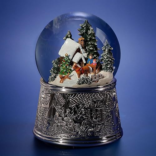 glassglobe Boule à Neige de Noël Musicale « Tempête de Neige », en Verre, avec illuminations et tempête de Neige Automatique, idée Cadeau pour Femme, Homme, Enfant. - Nail Gallerys