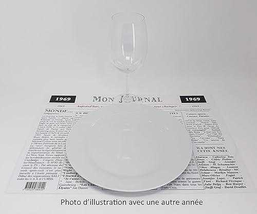 Générique Set de Table année 1940 - Mon Journal - plastifié - Année de Naissance ou Anniversaire - Idéal pour Cadeau - Nail Gallerys