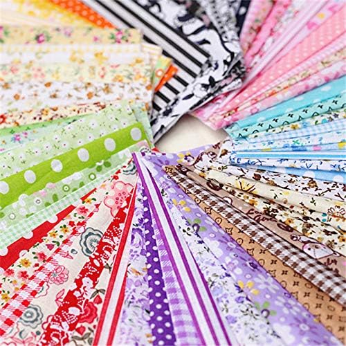 Tissus Au Metre,Carrés Tissu Coton,Carré Patchwork Coton, Patchwork Imprimé Textile, 50PCS DIY Artisanat Carré Tissu Coton Mixtes Tissu DIY Décoration Bricolage Artisanat Scrapbooking - Nail Gallerys