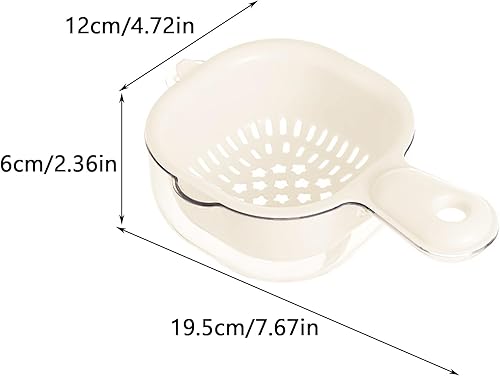 Passoire de cuisine 2 en 1 - Petite passoire de cuisine - Pour légumes, fruits - En plastique - Double couche - Avec poignée - Nail Gallerys