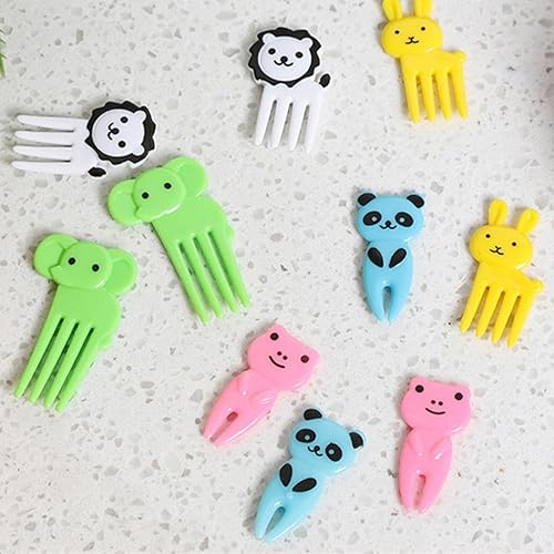 Lot de 30 fourchettes à fruits, à gâteau, cure-dents amusants pour fruits, mini, motif de dessin d’animaux, cure-dents, qualité alimentaire, accessoires mignons, multicolore, style aléatoire - Nail Gallerys