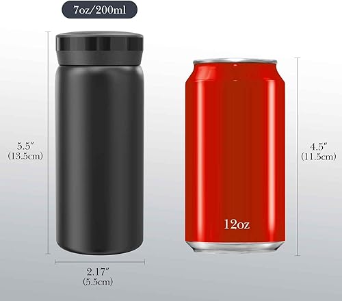 Mini bouteille d'eau Linkidea de 200 ml (7 oz), petite bouteille d'eau isolée sous vide en acier inoxydable pour boissons chaudes et froides, thermos anti-déversement adapté au sac à main (Rose) - Nail Gallerys