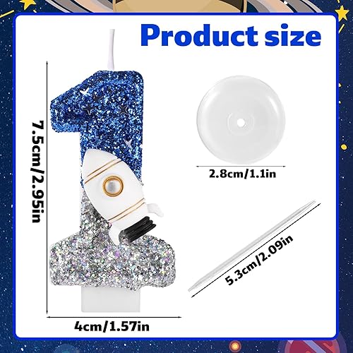 Bougie d'Anniversaire Vaisseau Spatial, Décorations d'Anniversaire Astronaute Bougie Numérotée Brillante Astronaute Décorations de Gâteaux Spatiaux pour Fête à Thème (4) - Nail Gallerys