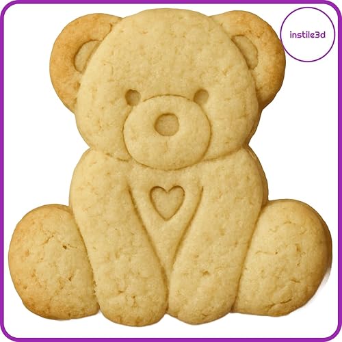 Taille biscuits ours avec cœur – emporte-pièces romantiques pour enfants – Moule 3D en PLA 7 x 7,7 cm – Fait main par Instile3D - Nail Gallerys