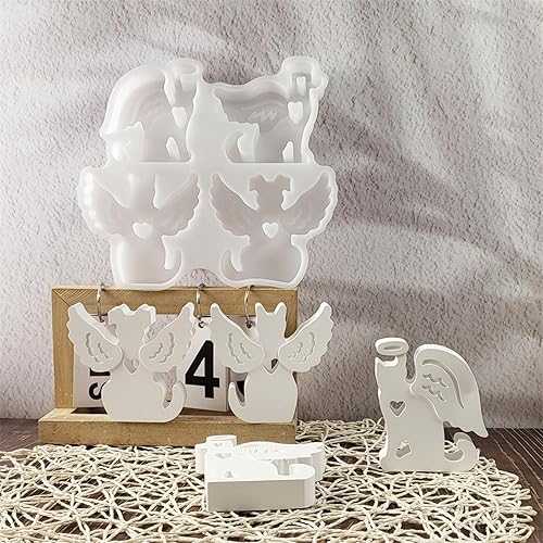 Xidmold Moule en silicone pour chat, chien, ange, animal de compagnie, avec ailes d'ange, moule en silicone pour plâtre, résine époxy, béton, statue commémorative, artisanat - Nail Gallerys