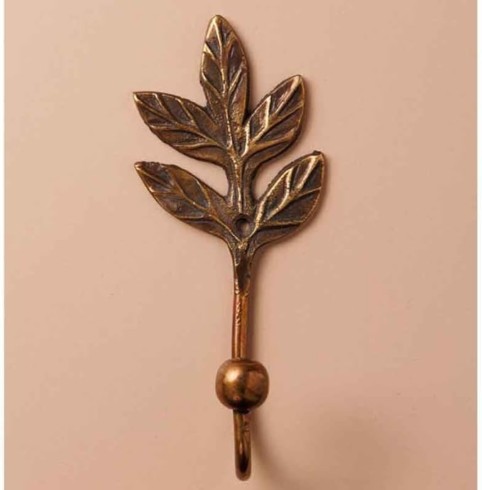 CHEHOMA Crochet patère Feuillage Couleur Or 5x13cm - Nail Gallerys