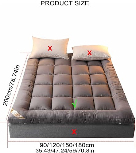 GLDWEY Traditionnel Matelas Futon Topper, Doux Epais Tatami Matelas, Pad Tapissé Pliant Single Double Tapis De Couchage Confortable Japonais Enroulable Matelas D'invité - Nail Gallerys