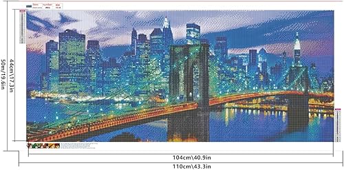DCIDBEI Peinture Diamant Paysage 110x50 cm (intérieur 104x44 cm) Diamond Painting Paysage Point de Croix Tableau Perle Diamant Kit Complet Paysage Mosaïque Puzzle Ville Paysage Painting Diamant Pont - Nail Gallerys