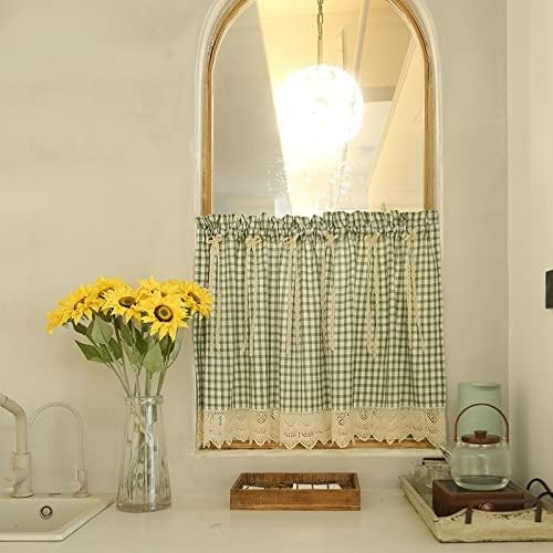 izielad Rideaux Rideau de Bistrot pour Cuisine Rideau de Bistrot Rideau de Fenêtre Rideau de Style campagnard LxH 120X83CM Blanc - Nail Gallerys