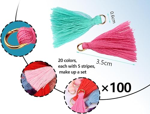 Lhbwhiz Lot de 100 pendentifs Pompons,Mini Pompons en Coton Faits à la Main,Franges Artisanales,pour Bracelet,Marque-Page,Bijoux DIY,Boucles d'oreilles,Fabrication de Porte-clés (coloré,3 cm) - Nail Gallerys