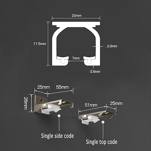 ROFBIHG Rail De Rideau en Métal, Rail Rideaux Plafond, Tringles à Rideaux à Montage Mural Ou Au Plafond/Rail Droit, Diviseur De Pièce De Rails De Rideaux Robustes,100cm-600cm, 2 Styles - Nail Gallerys