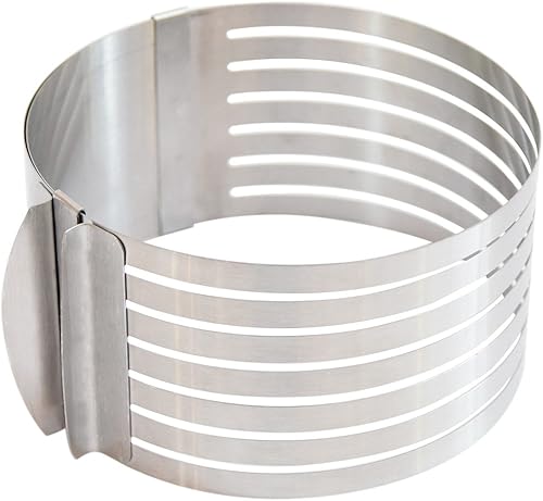 SCRAPCOOKING 1913 Cercle à Génoise Extensible, Acier Inoxydable, Inox, 16cm x 20cm x 8.5cm - Nail Gallerys