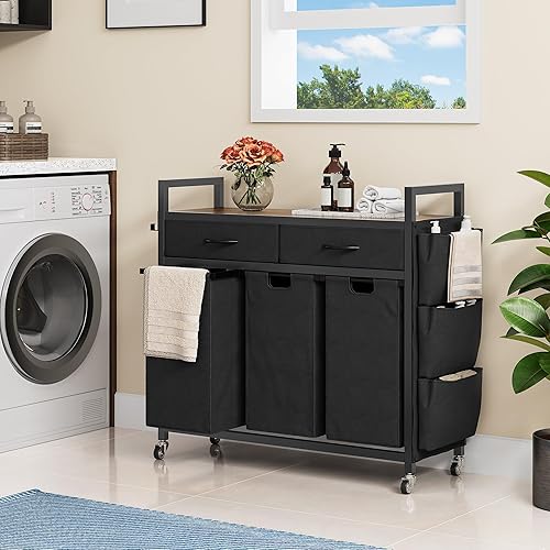 YITAHOME Panier à linge autoportant avec 2 sacs amovibles, trieur à linge pour buanderie, chambre, salle de bain, dortoir - Nail Gallerys